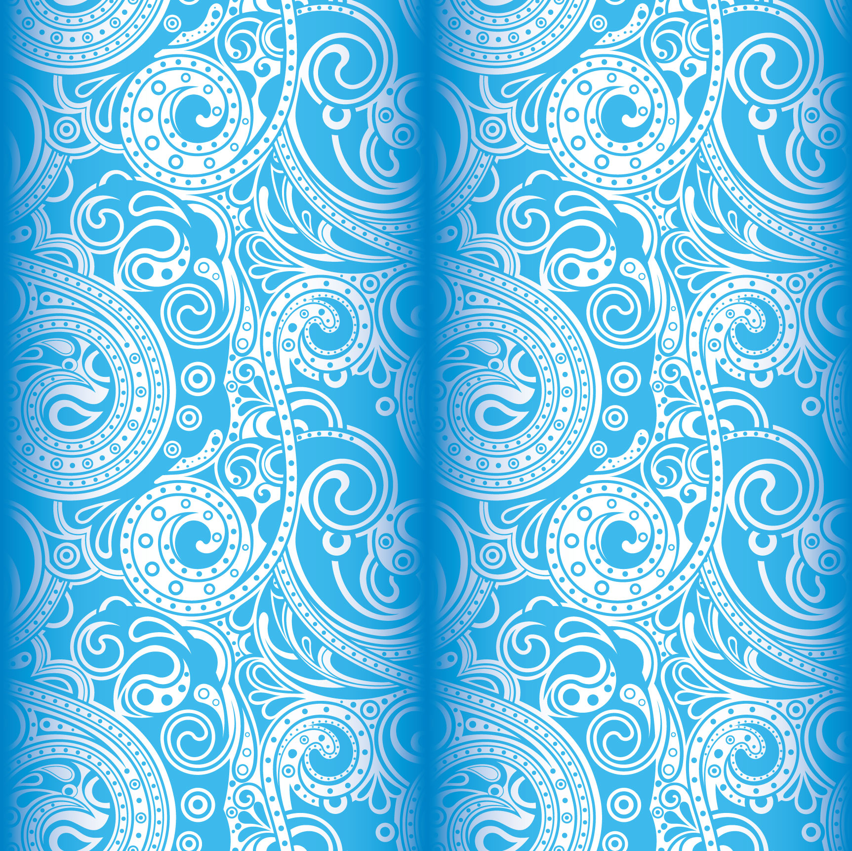 silk pattern template elegant retro blue curves decor