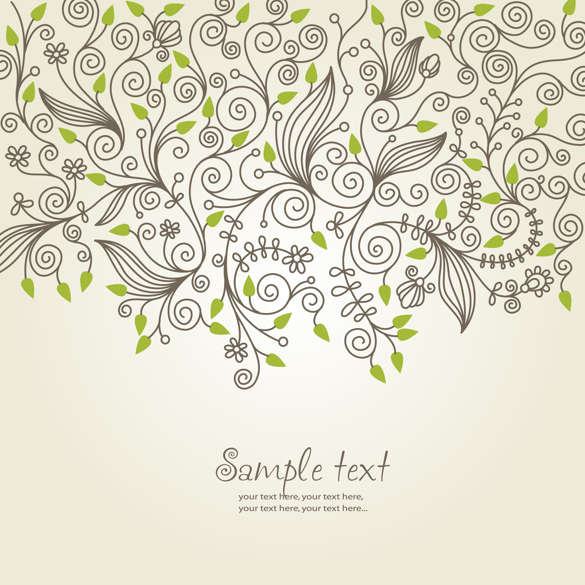 flower background template flat handdrawn seamless sketch