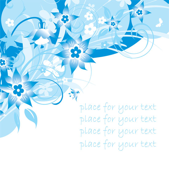 decorative floral background dynamic blue white decor