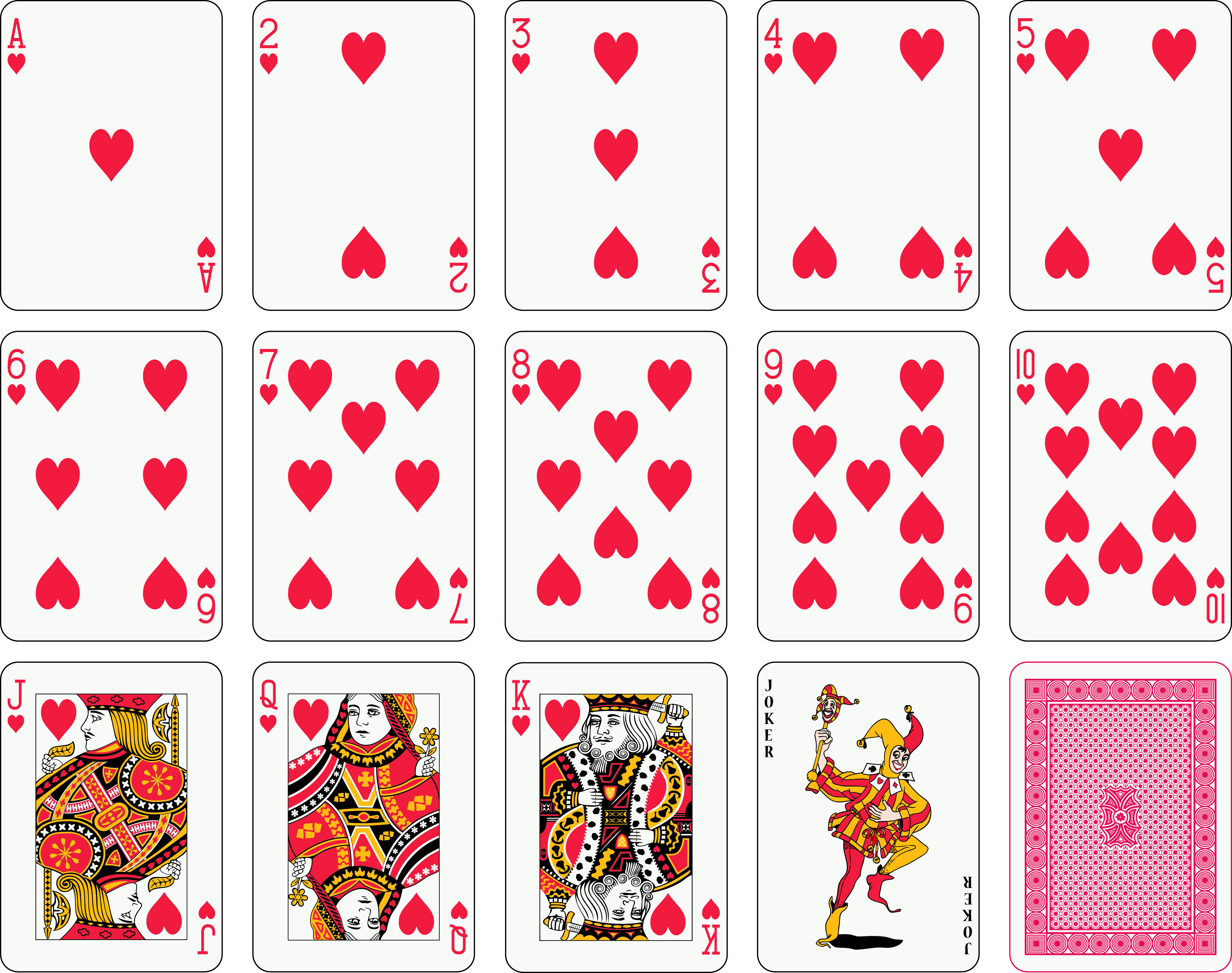 gambling cards icons colored flat hearts sketch