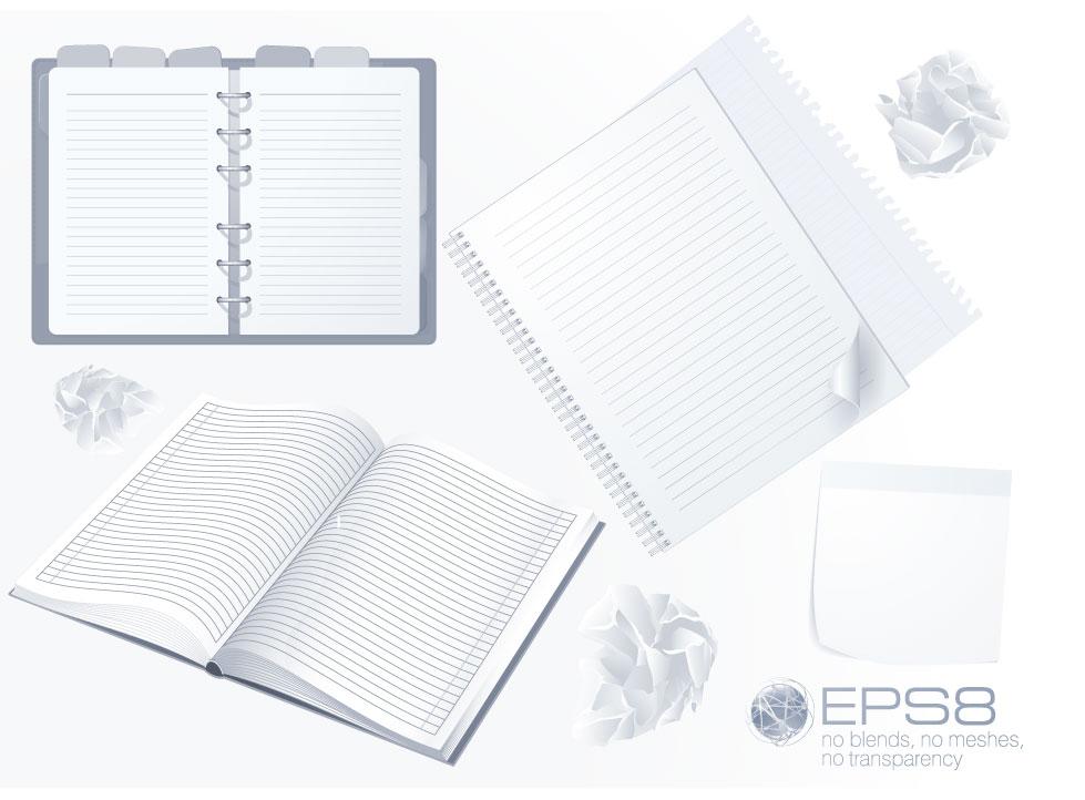 notebook templates modern 3d flat sketch