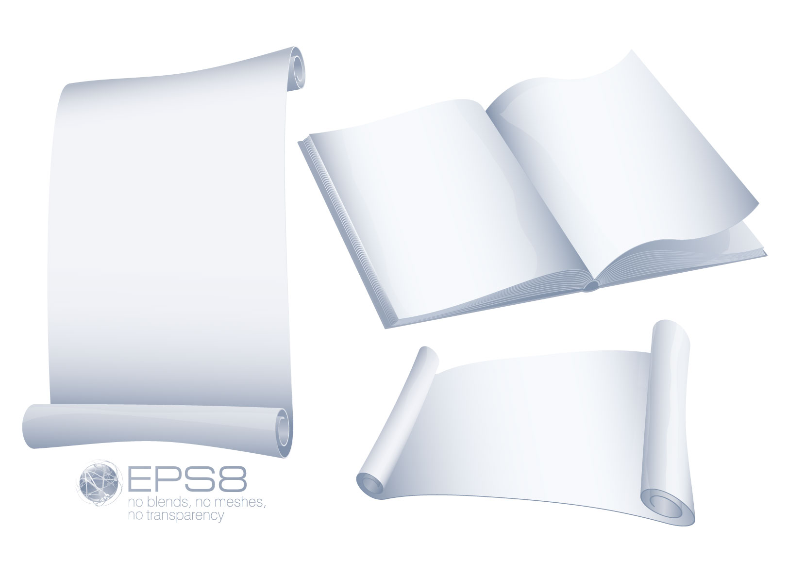 page templates shiny blank white 3d shapes