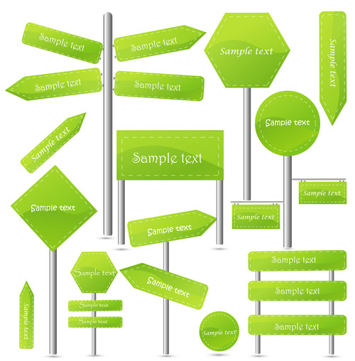 signboard templates modern green shapes sketch