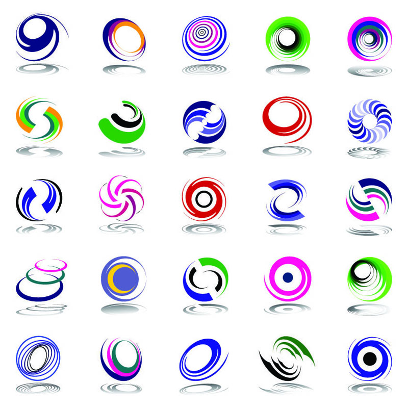 decorative logo templates colorful dynamic circle shapes