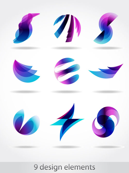 logotype templates modern dynamic blurred abstract shapes