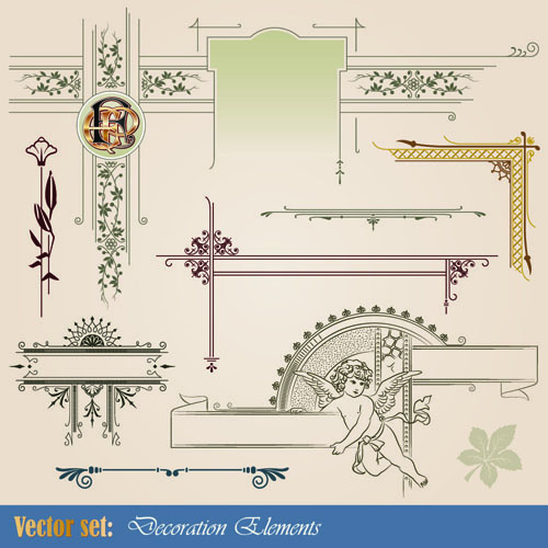 decoration elements templates elegant retro european design