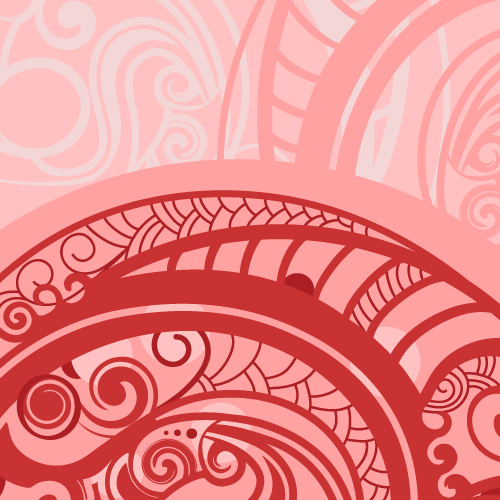 decorative pattern template retro red curved decor