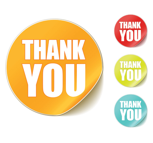 thanking labels templates shiny colored modern round shapes