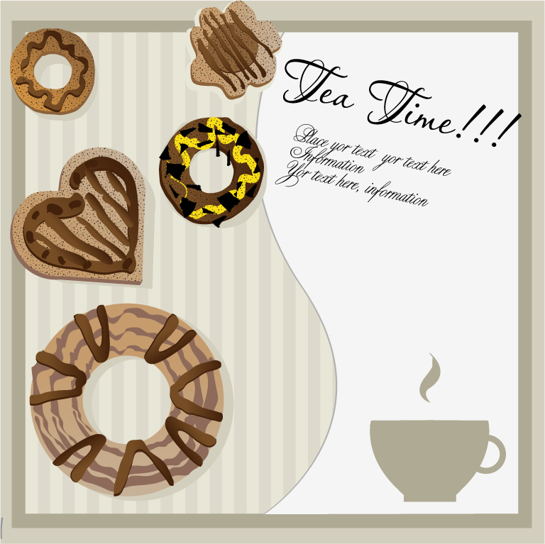 dessert menu background flat cup cakes decor