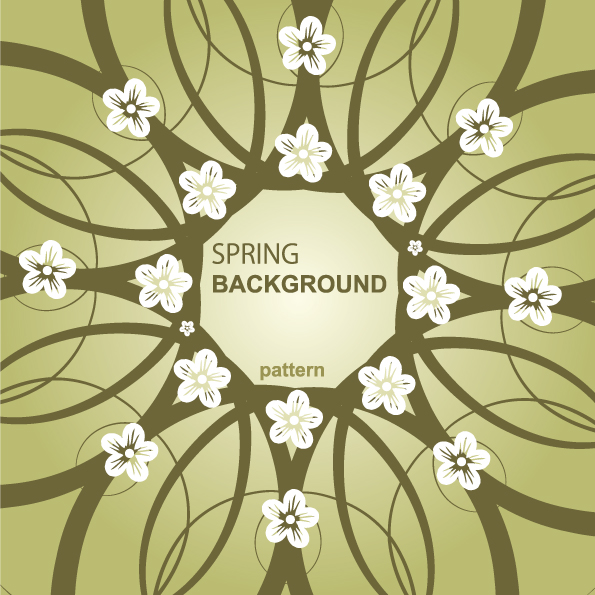 spring background petals sketch flat symmetric design