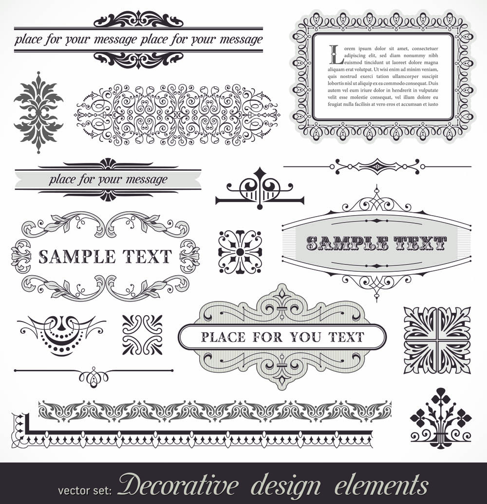 certificate decor elements formal seamless symmetric curves