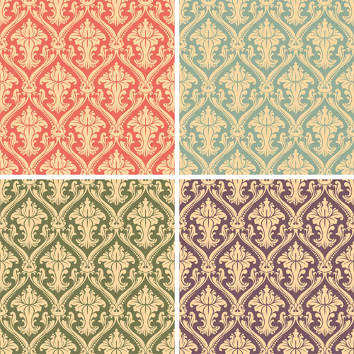 traditional pattern templates colored flat retro seamless symmetry