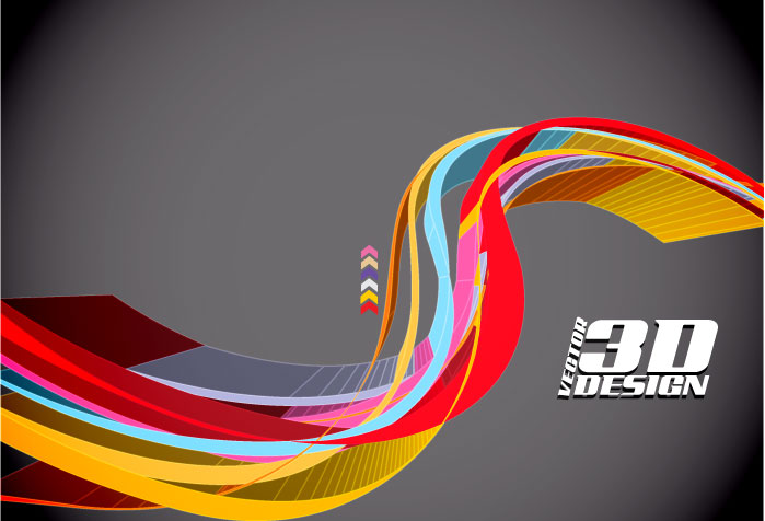 technology background colorful 3d curves sketch