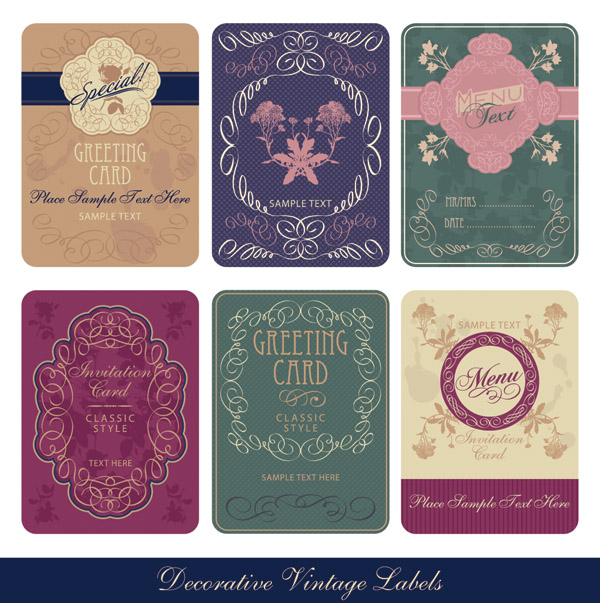 card cover templates elegant retro decor