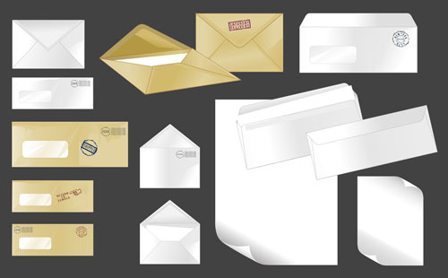 mailing envelope icons colored modern sketch