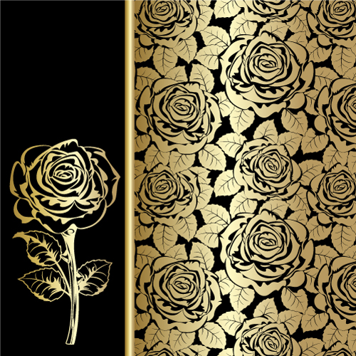 rose decor element dark classical handdrawn sketch