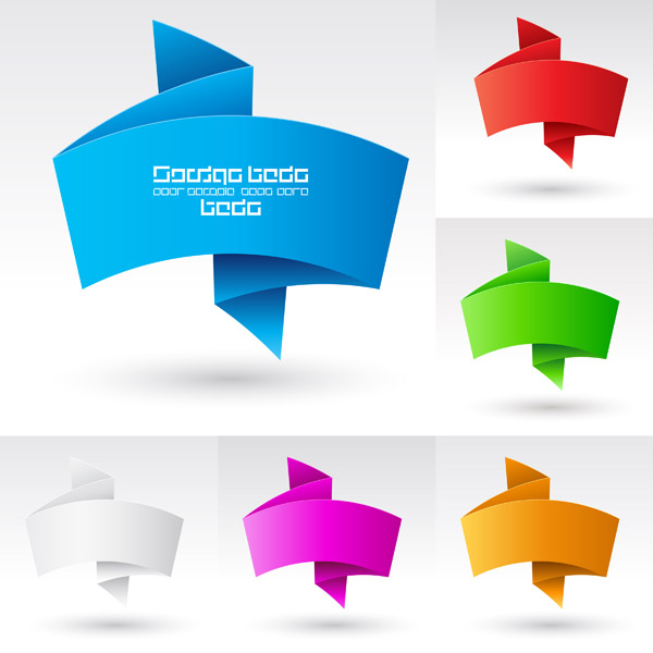 decorative origami templates modern colored 3d shape