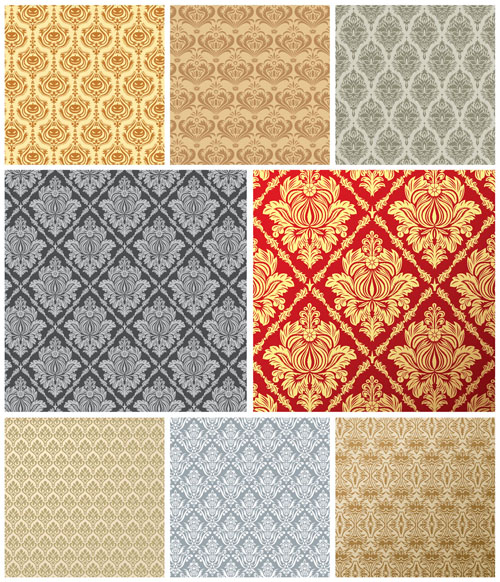 decorative patterns flat repeating symmetric floral sketch