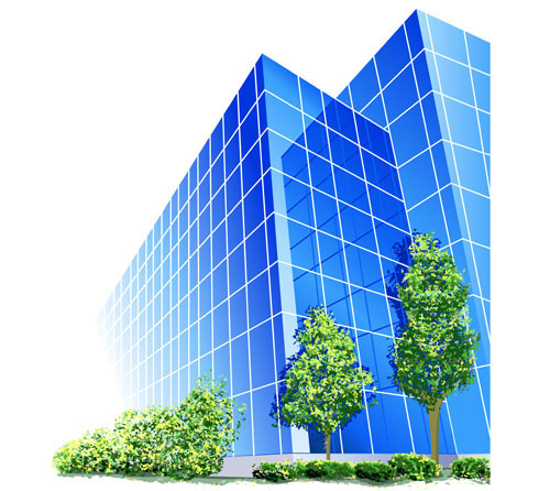 building exterior template modern colored 3d sketch