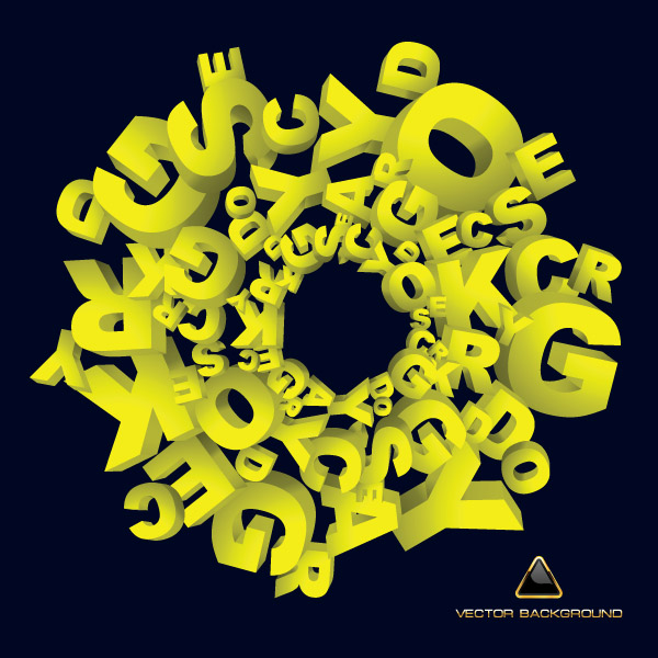 lettering background modern 3d messy yellow design