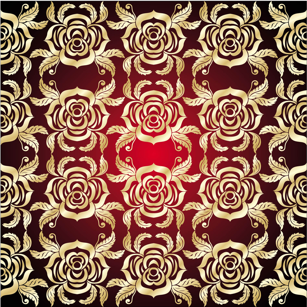 decorative pattern roses sketch elegant repeating symmetric design