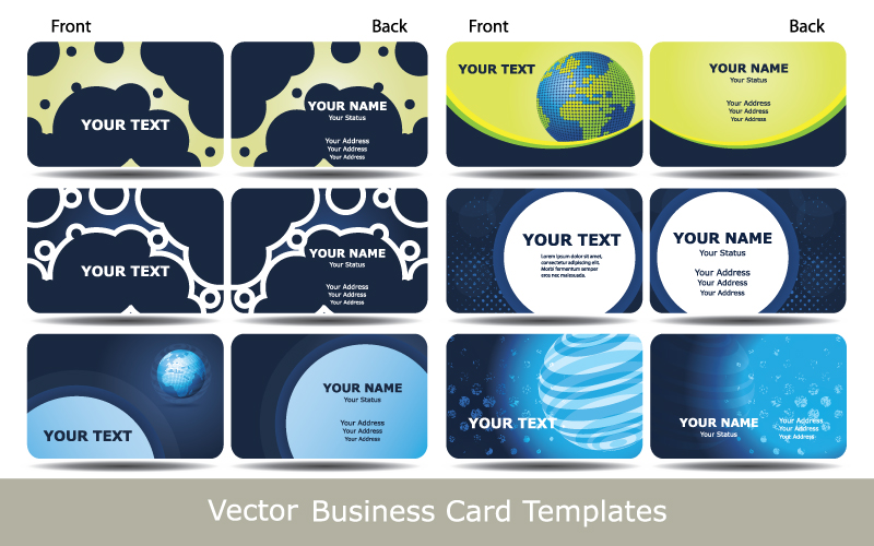 business card templates technology themes modern flat design