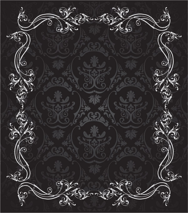 decorative background dark european symmetric seamless curves