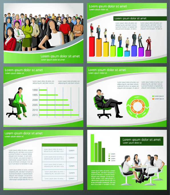 business presentation templates bright colorful modern finance elements