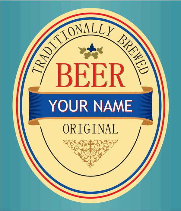 beer label template bright colorful elegant decor