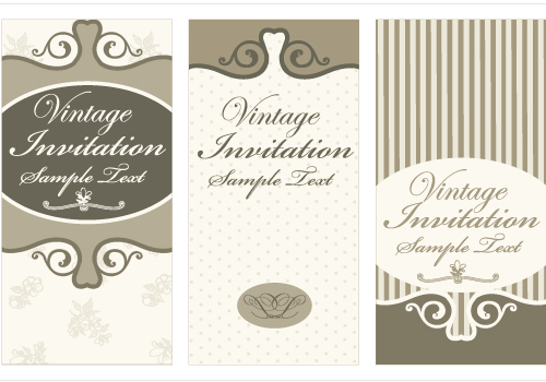 wedding card templates elegant retro decor flat design