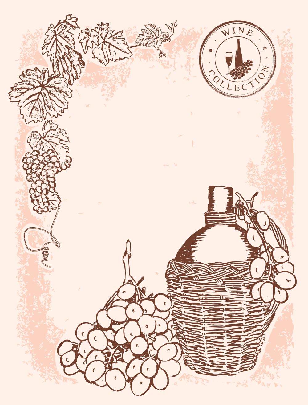 wine advertising background handdrawn vintage design