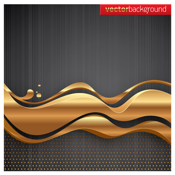 decorative background dynamic golden waving decor