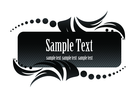 text box template elegant dark symmetric swirled decor