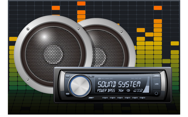 audio background modern colored design digital speakers sketch