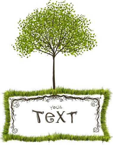 ecology banner classical tree grass text box sketch