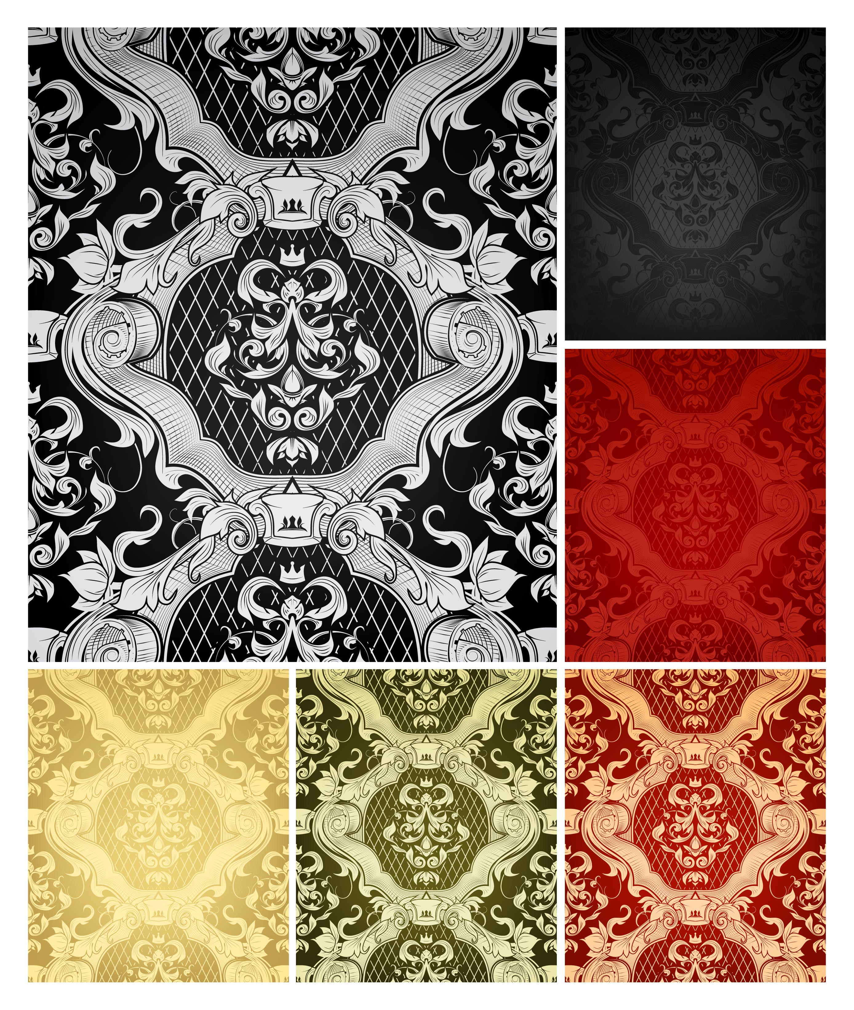 decorative pattern templates retro elegant royal decor