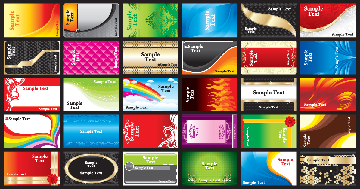 business card templates collection colorful modern abstract themes