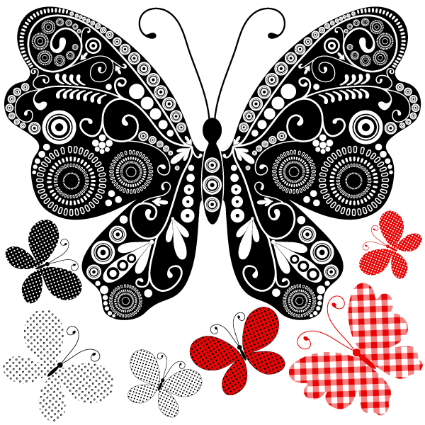 butterflies background elegant flat decor