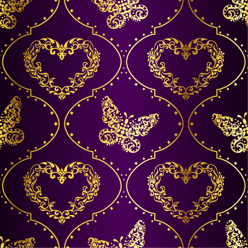 decorative pattern formal classical hearts butterfly decor