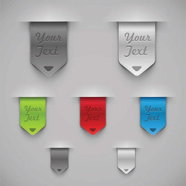 leather labels templates colored modern 3d sketch