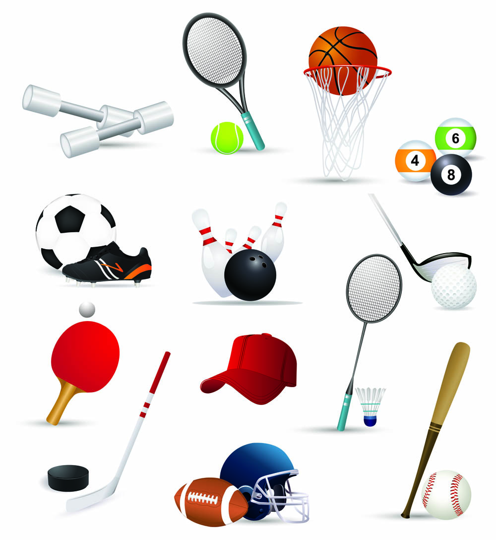 sports icons modern colored symbols sketch