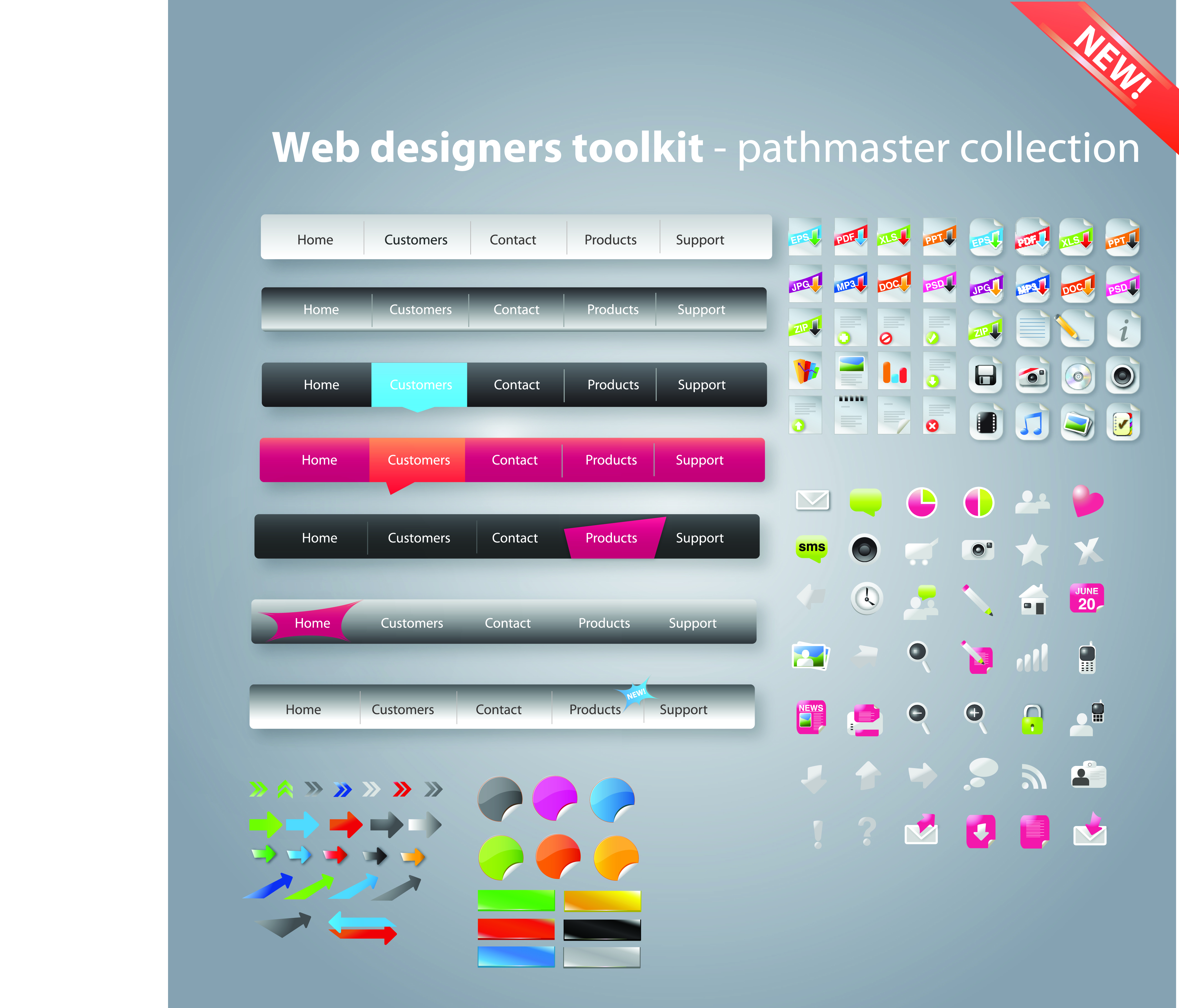 website design elements modern colored shapes