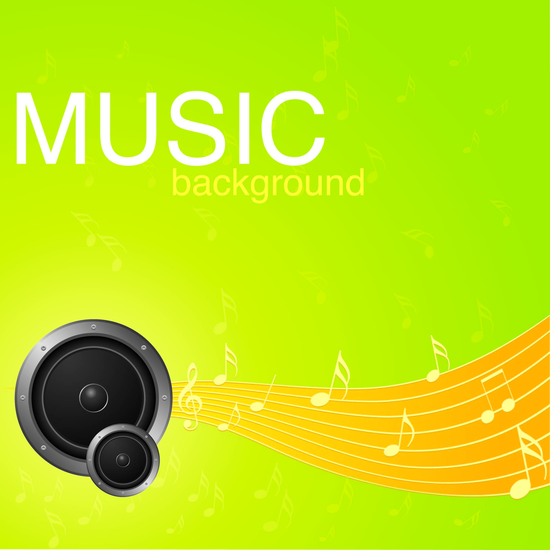 music background modern dynamic notes speakers decor