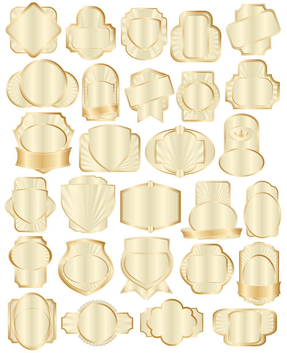 badge templates collection modern luxury shiny golden shapes