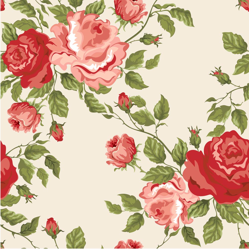 flower background elegant colored classic handdrawn decor