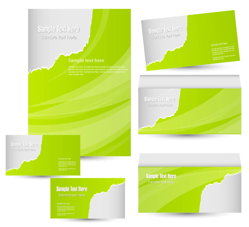 card brochure templates modern bright green abstract plain