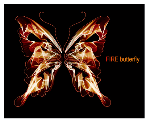 fire butterfly background modern sparkling dark decor