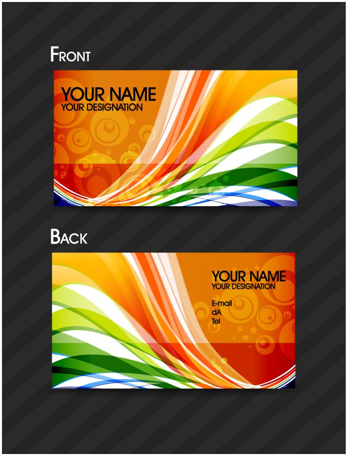 business card templates colorful dynamic decor modern abstract