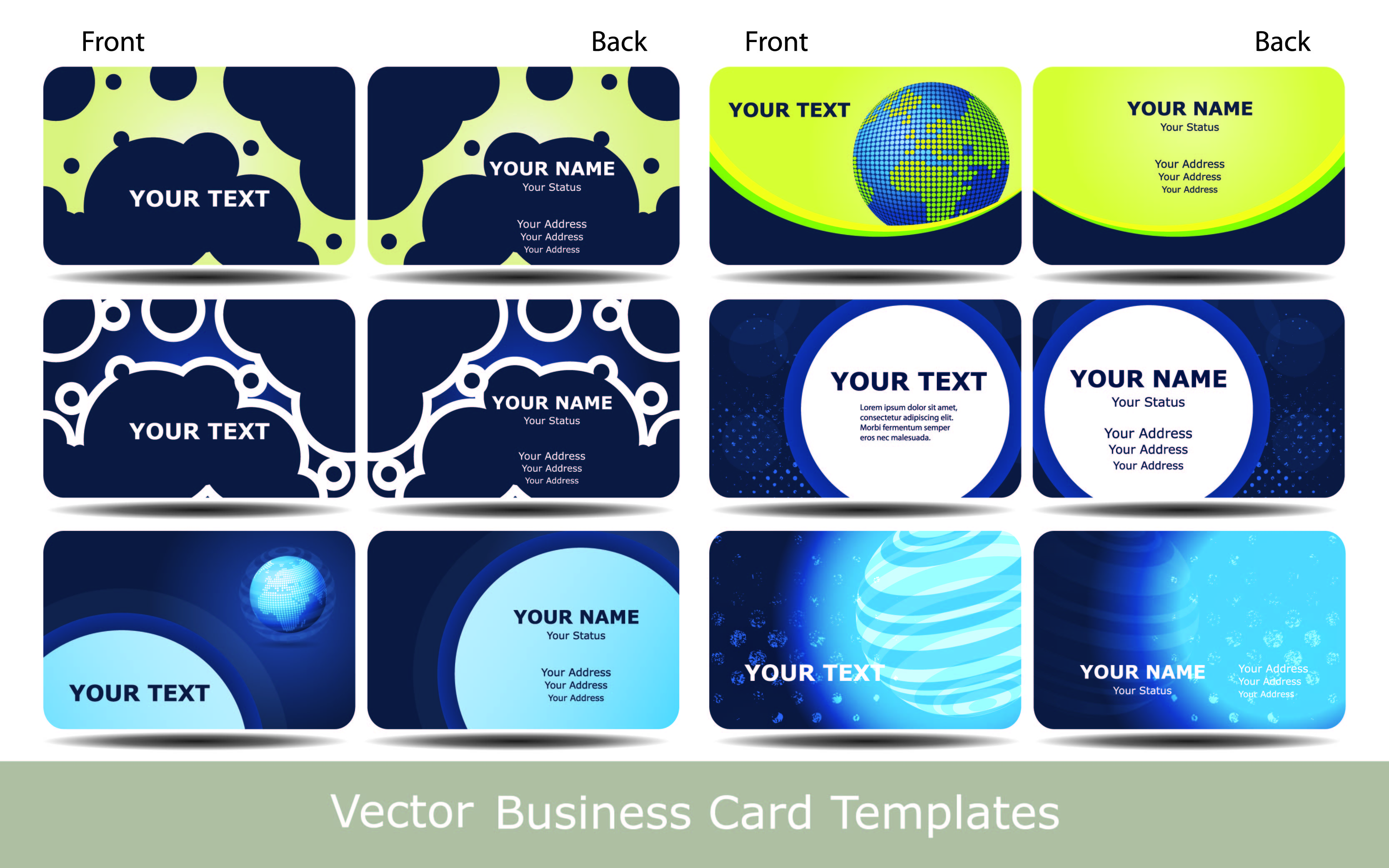 business card templates technology global decor