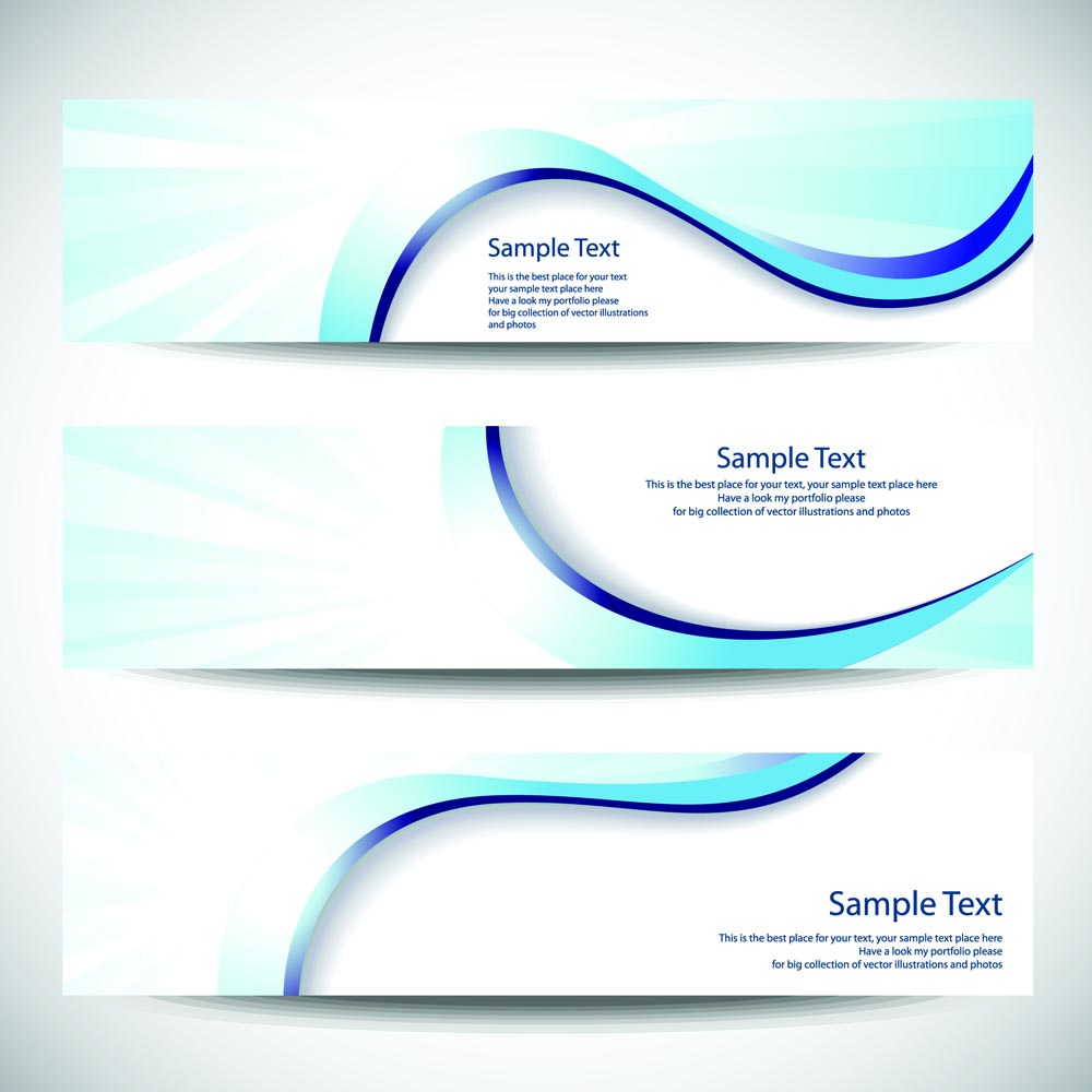 decorative banners bright modern dynamic curves horizontal shape